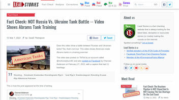 Проверка фактов: НЕ Россия против Украины танковое сражение - видео показывает тренировку танка "Абрамс"